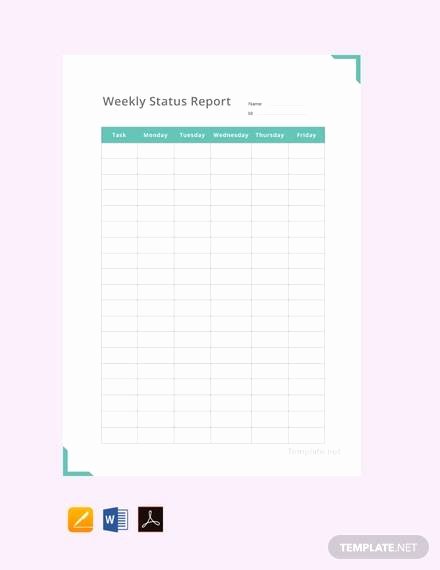 Weekly Status Report Template Word Beautiful Free 16 Sample Weekly Status Report Templates In Pdf