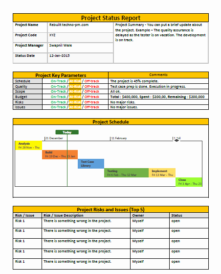 Weekly Status Report Template Word Fresh E Page Project Status Report Template A Weekly Status
