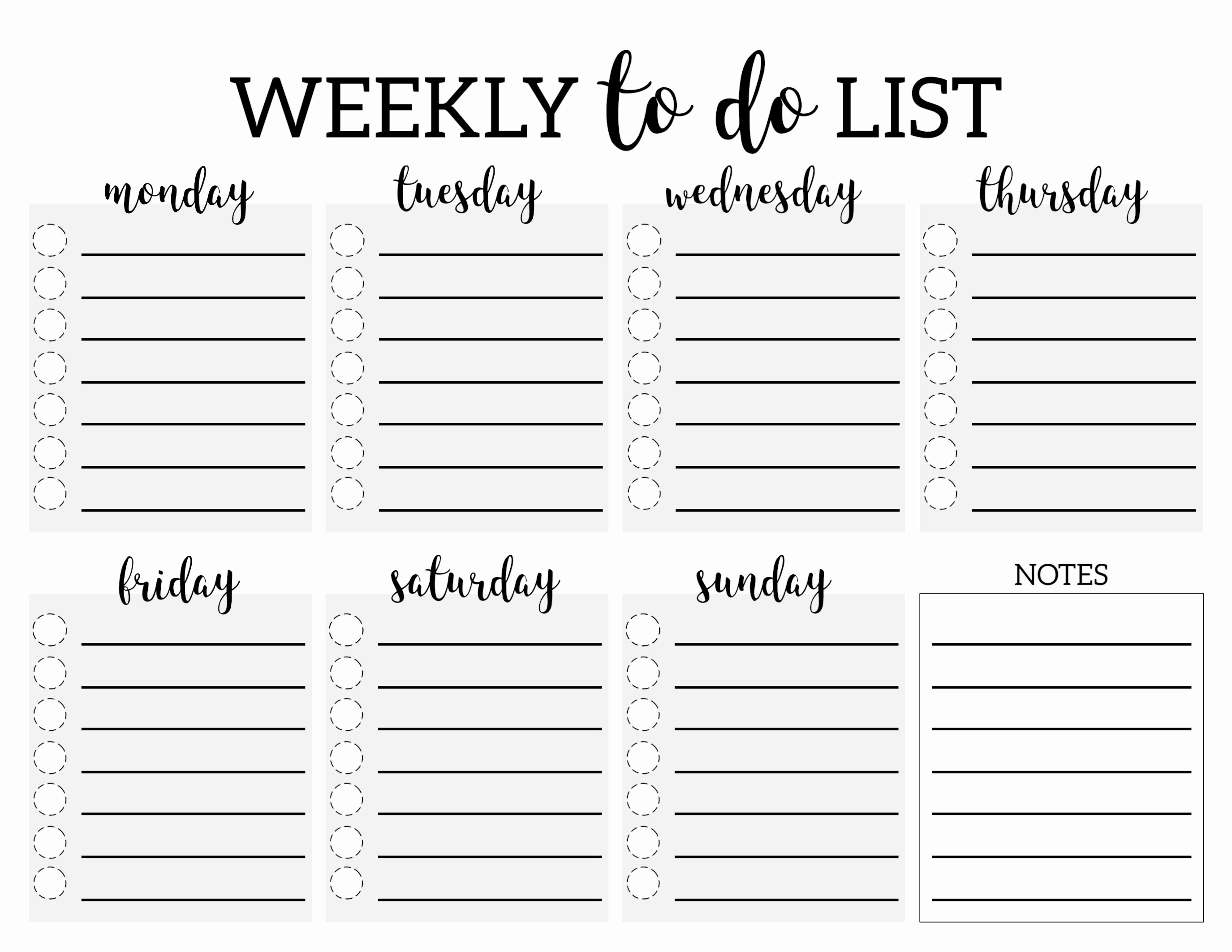 Weekly to Do List Template Inspirational Weekly to Do List Printable Checklist Template Paper