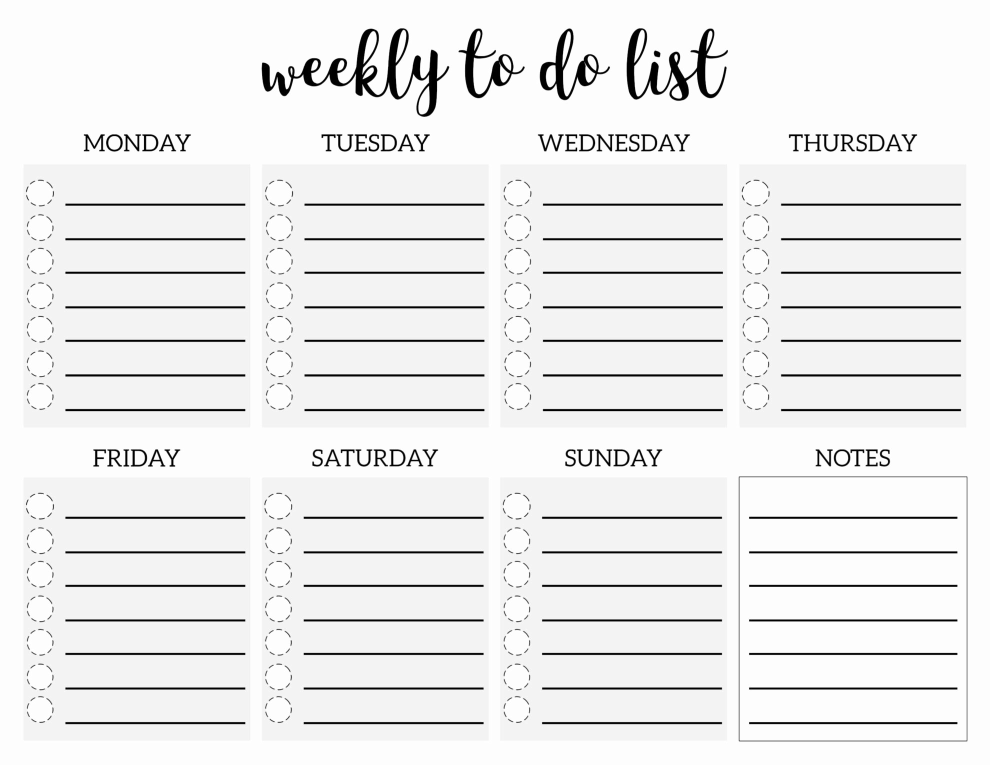 Weekly to Do List Template Luxury Weekly to Do List Printable Checklist Template Paper