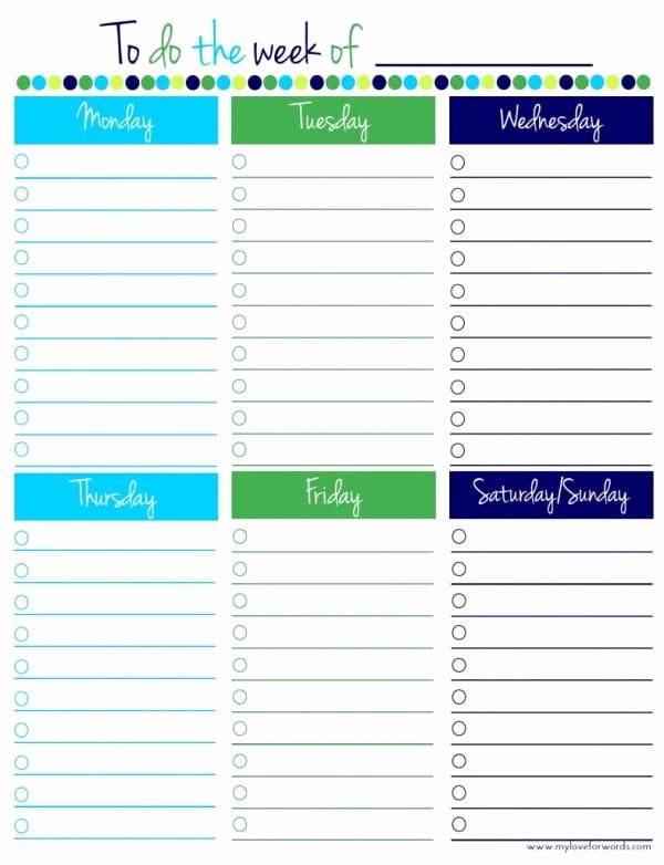 Weekly to Do List Template Unique Remodelaholic
