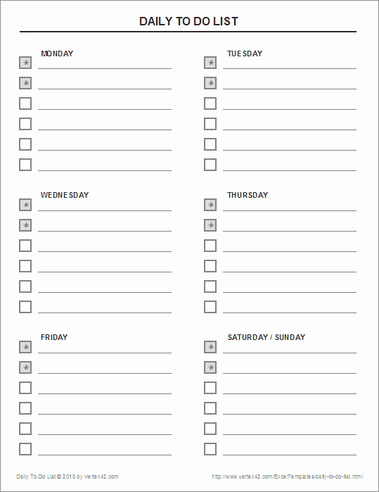 Weekly to Do List Templates Best Of Daily to Do List