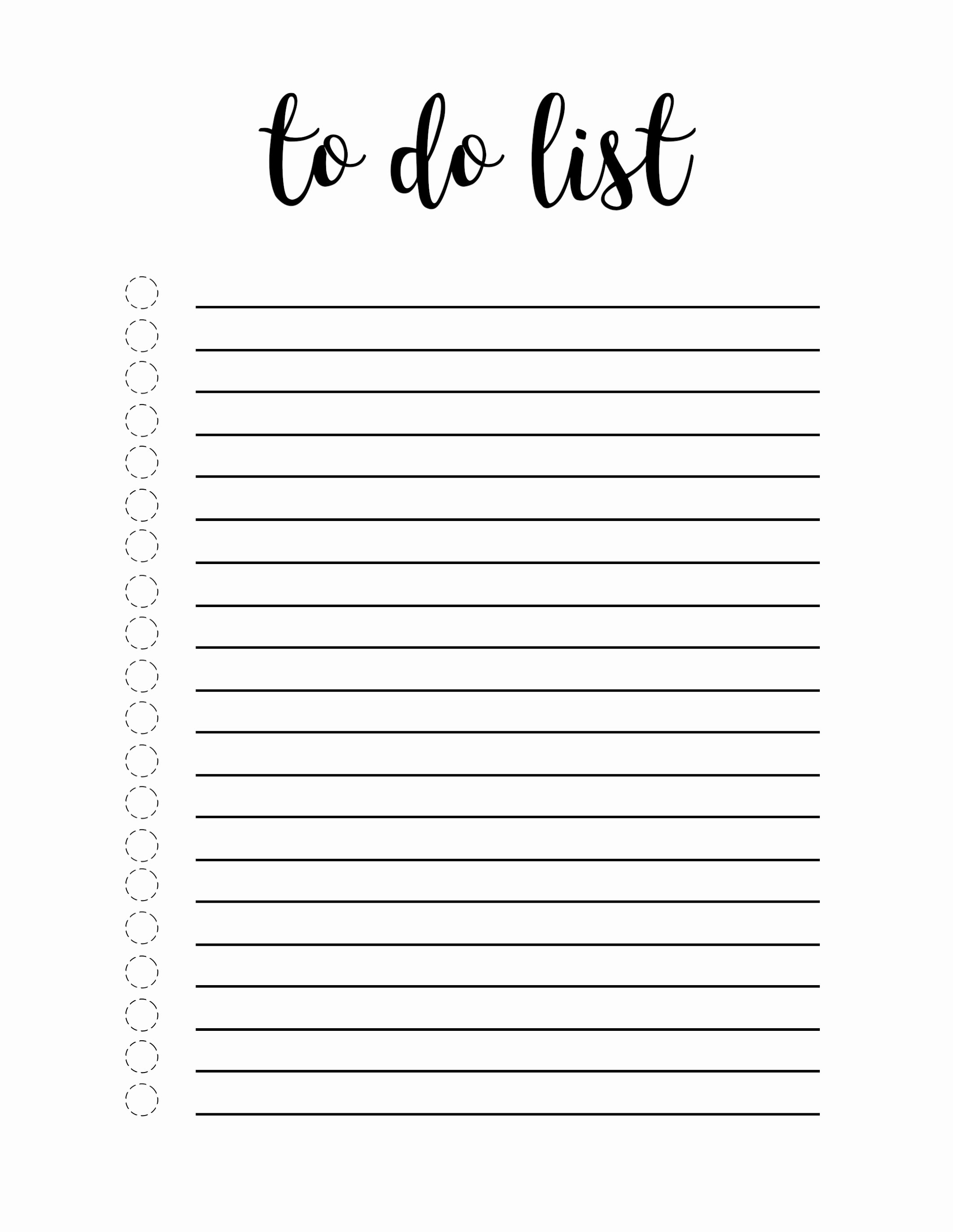 Weekly to Do List Templates Fresh Free Printable to Do List Template Paper Trail Design