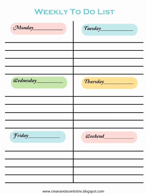 Weekly todo List Template Lovely Making to Do Lists Fun Clean and Scentsible