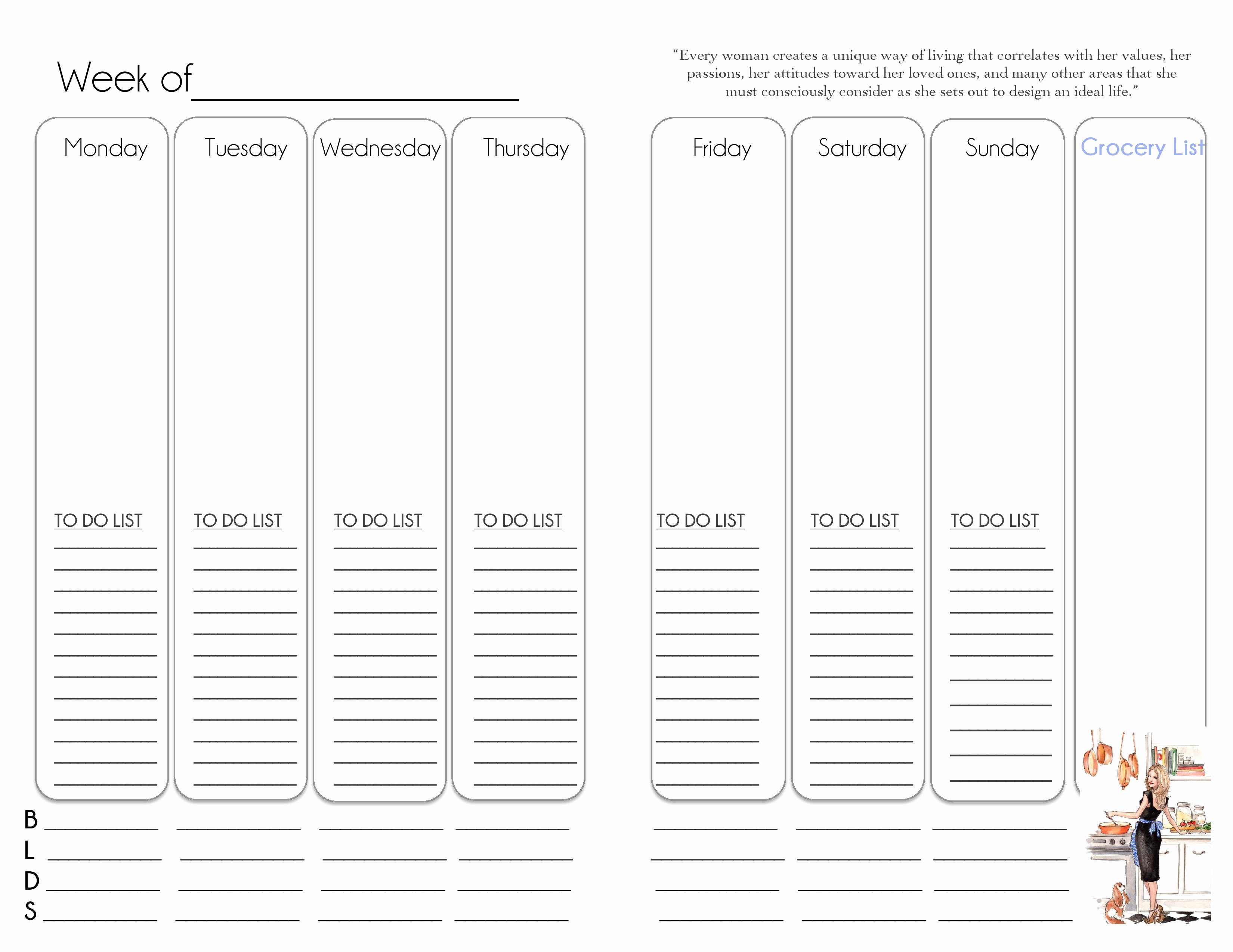 Weekly todo List Template Unique Classic – Week at A Glance Pages to Do List – the Simply
