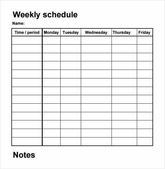 Weekly Work Schedule Template Best Of Free 4 Sample Blank Schedule Templates In Pdf