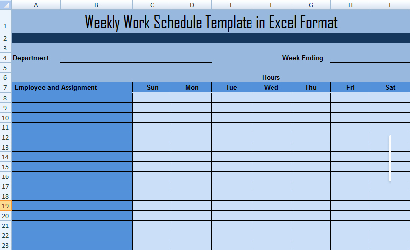 Weekly Work Schedule Template Best Of Weekly Work Schedule Template In Excel format