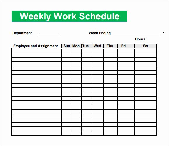 Weekly Work Schedule Template Elegant Free 4 Sample Blank Schedule Templates In Pdf