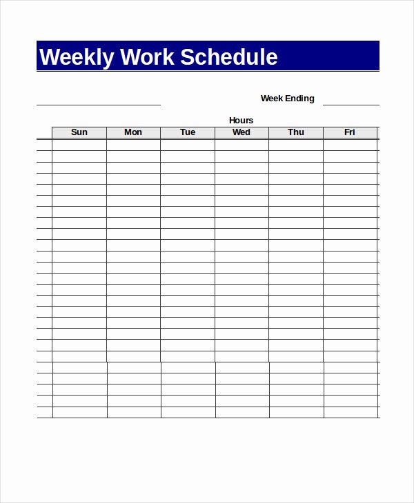 Weekly Work Schedule Template Luxury 13 Sample Excel Schedule Templates Free Example