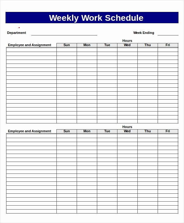 Weekly Work Schedule Template New Excel Schedule Template 11 Free Pdf Word Download