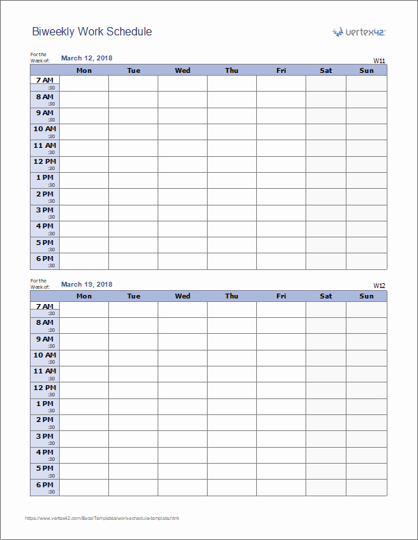 Weekly Work Schedule Template Unique Work Schedule Template for Excel