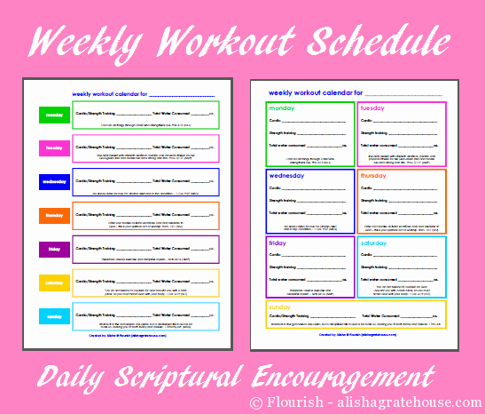 Weekly Workout Schedule Template Beautiful Free Printable Weekly Workout Schedules with Scriptures
