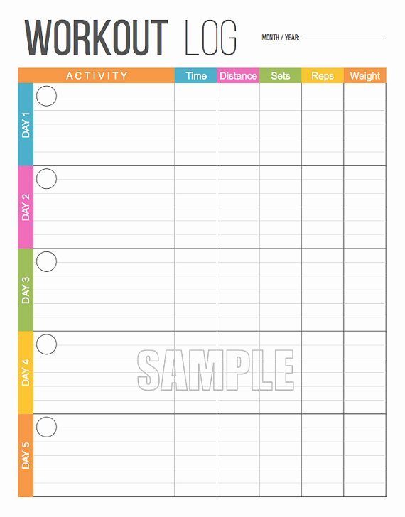 Weekly Workout Schedule Template Beautiful Workout Log Exercise Log Printable for Health and Fitness