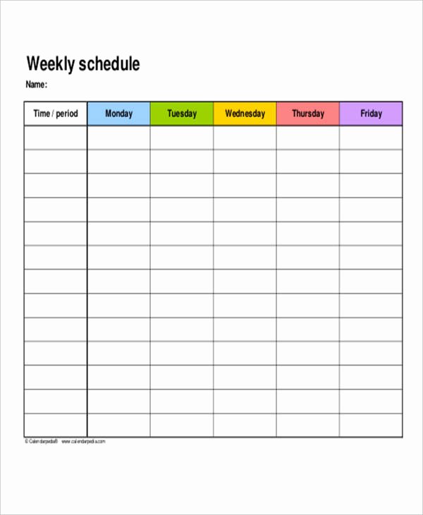 Weekly Workout Schedule Template Elegant Blank Workout Schedule Template 8 Free Word Pdf format