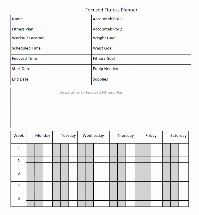 Weekly Workout Schedule Template New Fitness Schedule Template 12 Free Excel Pdf Documents