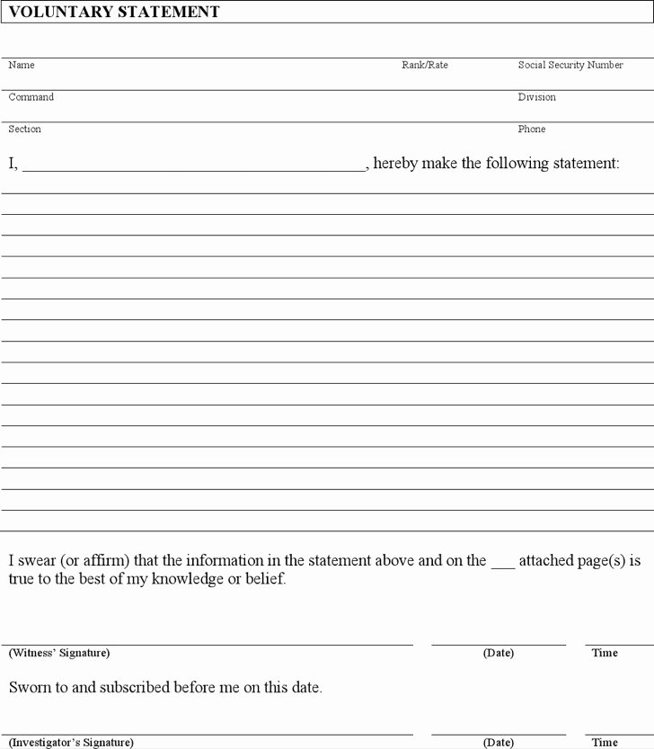 Witness Statement Template Word Awesome 7 Legal Statement Templates Free Download