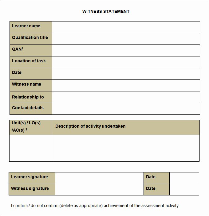 Witness Statement Template Word Inspirational 11 Sample Witness Statement Templates Pdf Docs Word