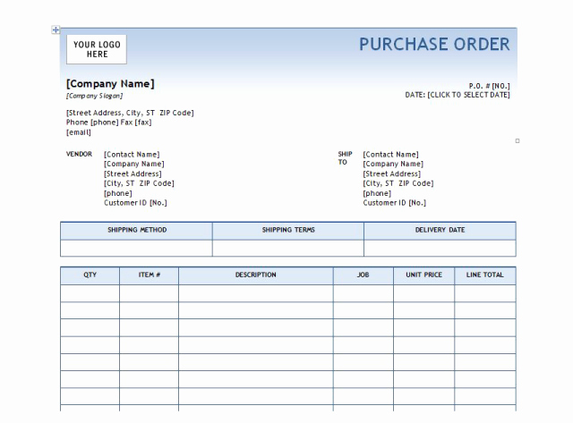 Word Purchase order Template Awesome Download A Purchase order Template to Help Your Small Business