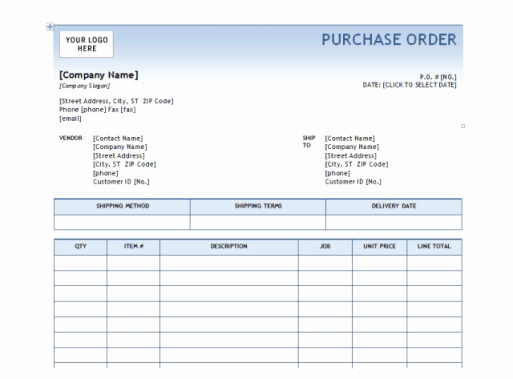 Word Purchase order Template Beautiful Purchase order Templates Find Word Templates