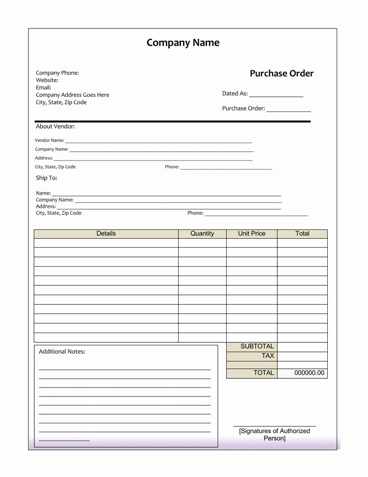 Word Purchase order Template Lovely 40 Free Purchase order Templates forms