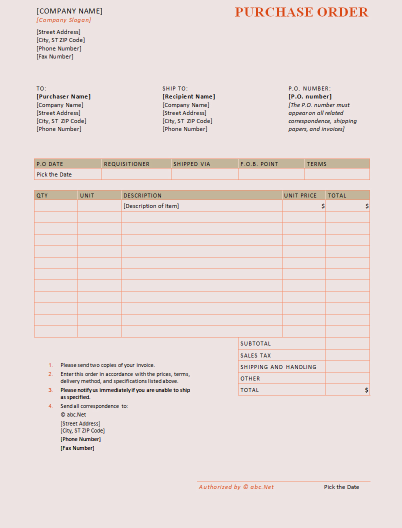 Word Purchase order Template New Purchase order Template Pdf format In Word Daily Roabox