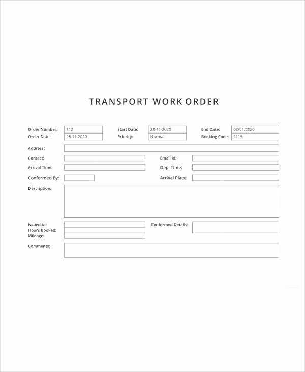 Work order Template Pdf Best Of 36 Work order Template Free Download Word Excel