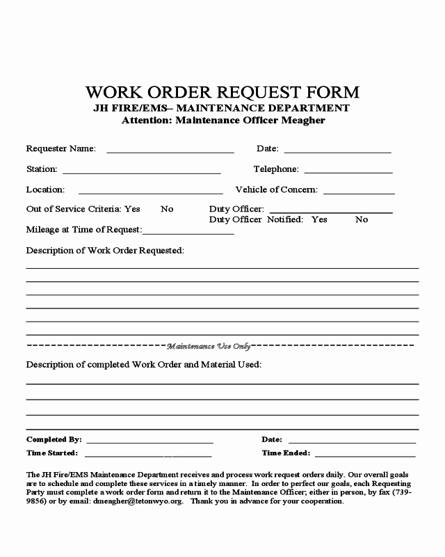 Work order Template Pdf Fresh 2019 Work order Template Fillable Printable Pdf &amp; forms