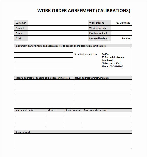 Work order Template Pdf Luxury 14 Work order Samples Pdf Word Excel Apple Pages