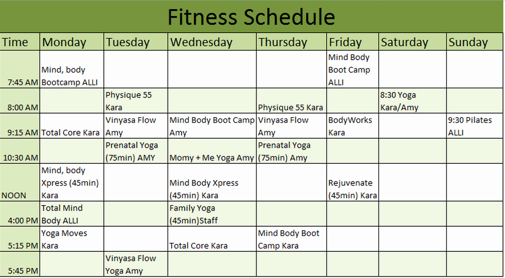 Work Out Schedule Template Beautiful 9 Free Fitness Schedule Templates In Ms Word and Ms Excel
