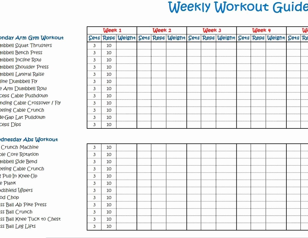 Work Out Schedule Template Best Of Weekly Workout Schedule