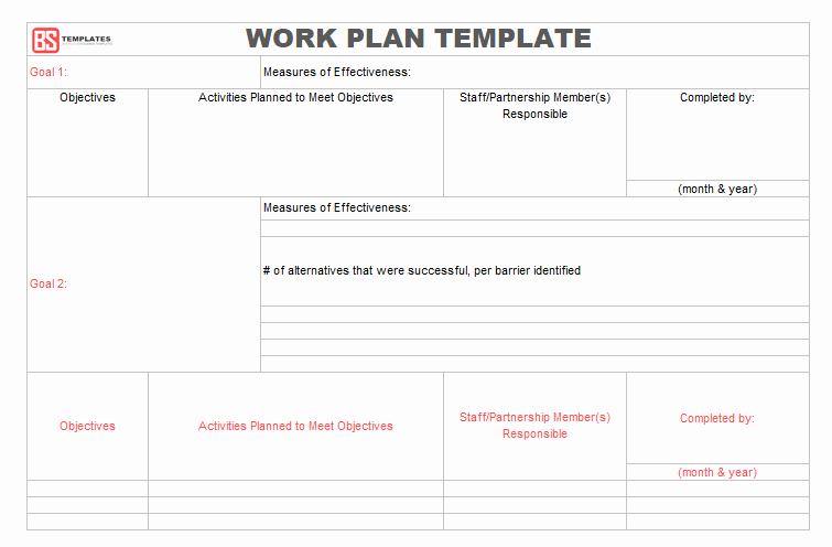 Work Plan Template Excel Awesome Work Plan [ Templates Samples