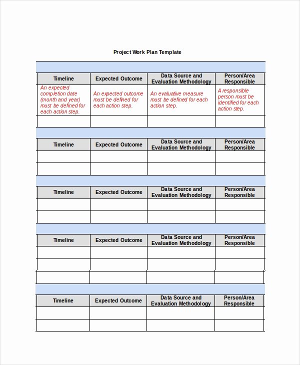 Work Plan Template Word Unique Project Plan Template 12 Free Word Psd Pdf Documents