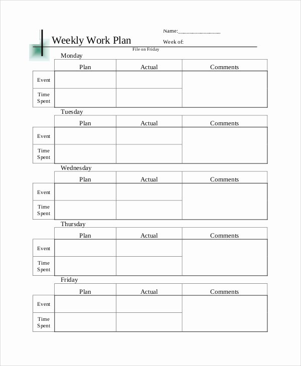 Work Plan Template Word Unique Sample Work Plan Template 9 Documents In Word Pdf