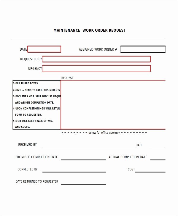 Work Request form Template Elegant Excel Work order Template 15 Free Excel Document