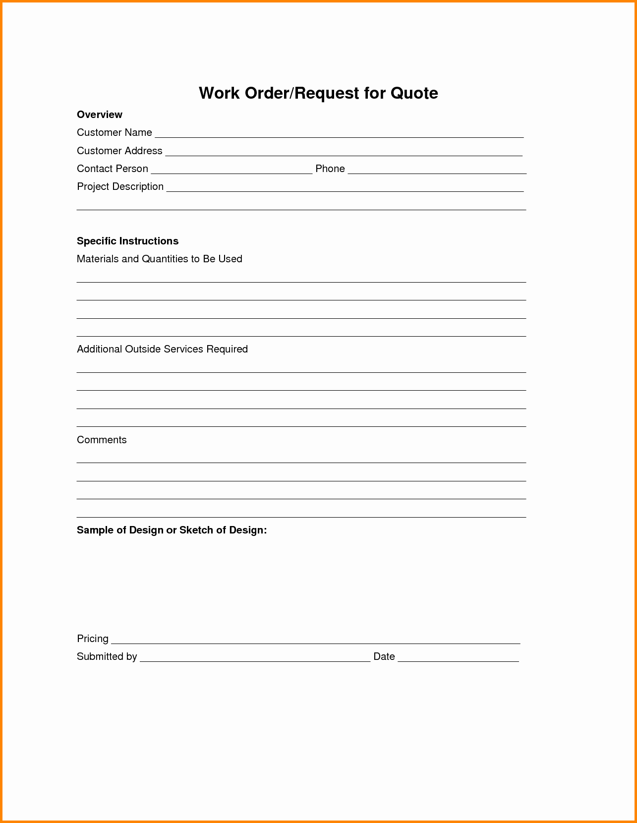 Work Request form Template New 8 Request form Template