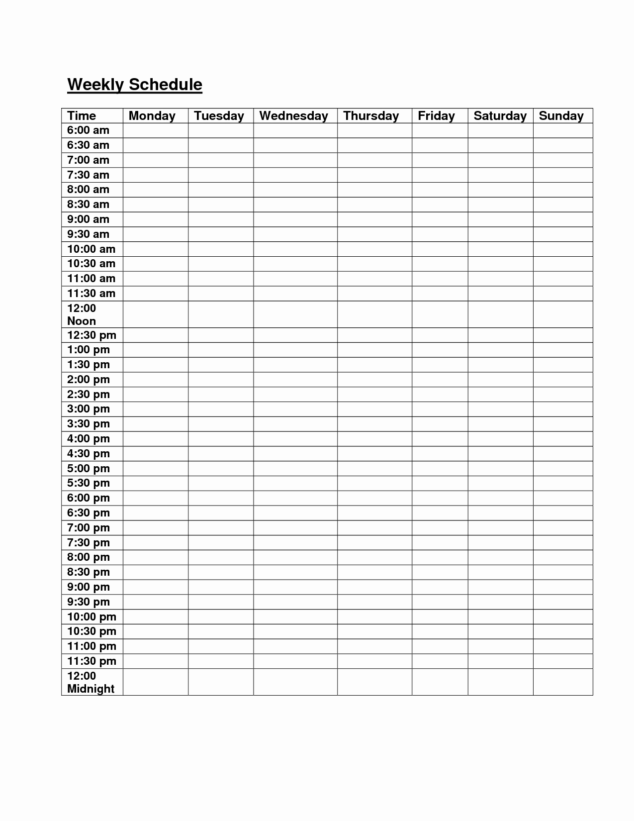 Work Schedule Template Pdf Unique Printable Daily Schedule