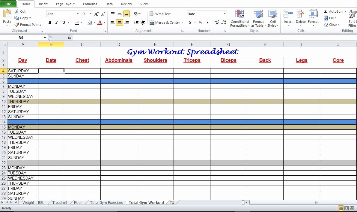 Workout Plan Template Excel Inspirational Pin by Excel Tmp On Excel Templates