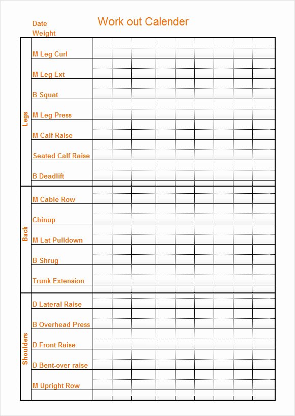 Workout Schedule Template Excel Best Of 10 Sample Workout Calendar Templates In Pdf