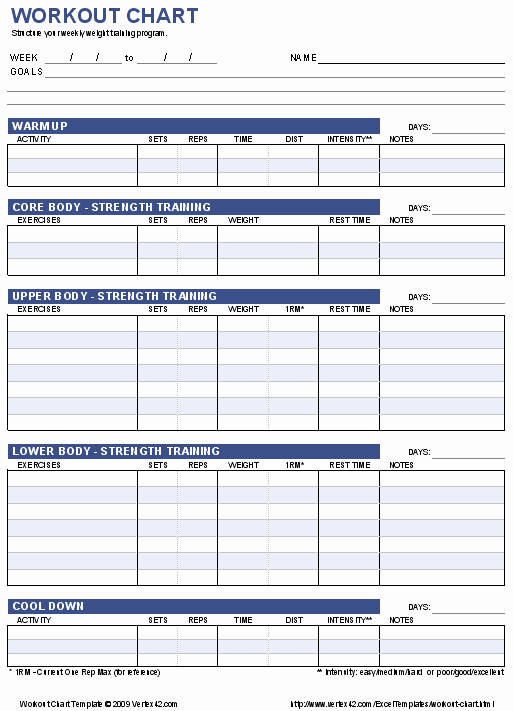 Workout Schedule Template Excel Fresh Free Workout Chart Template Fitness