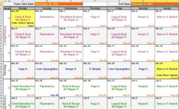 Workout Schedule Template Excel Unique 3 Excel Workout Templates Excel Xlts