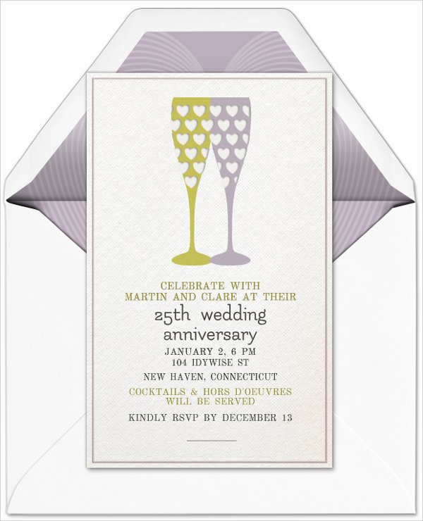 25th Wedding Anniversary Invitations Templates Awesome Wedding Anniversary Invitation Cards Templates