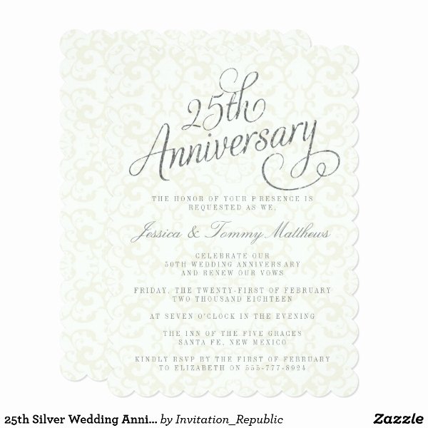 25th Wedding Anniversary Invitations Templates Fresh 10 25th Anniversary Invitation Card Designs &amp; Templates