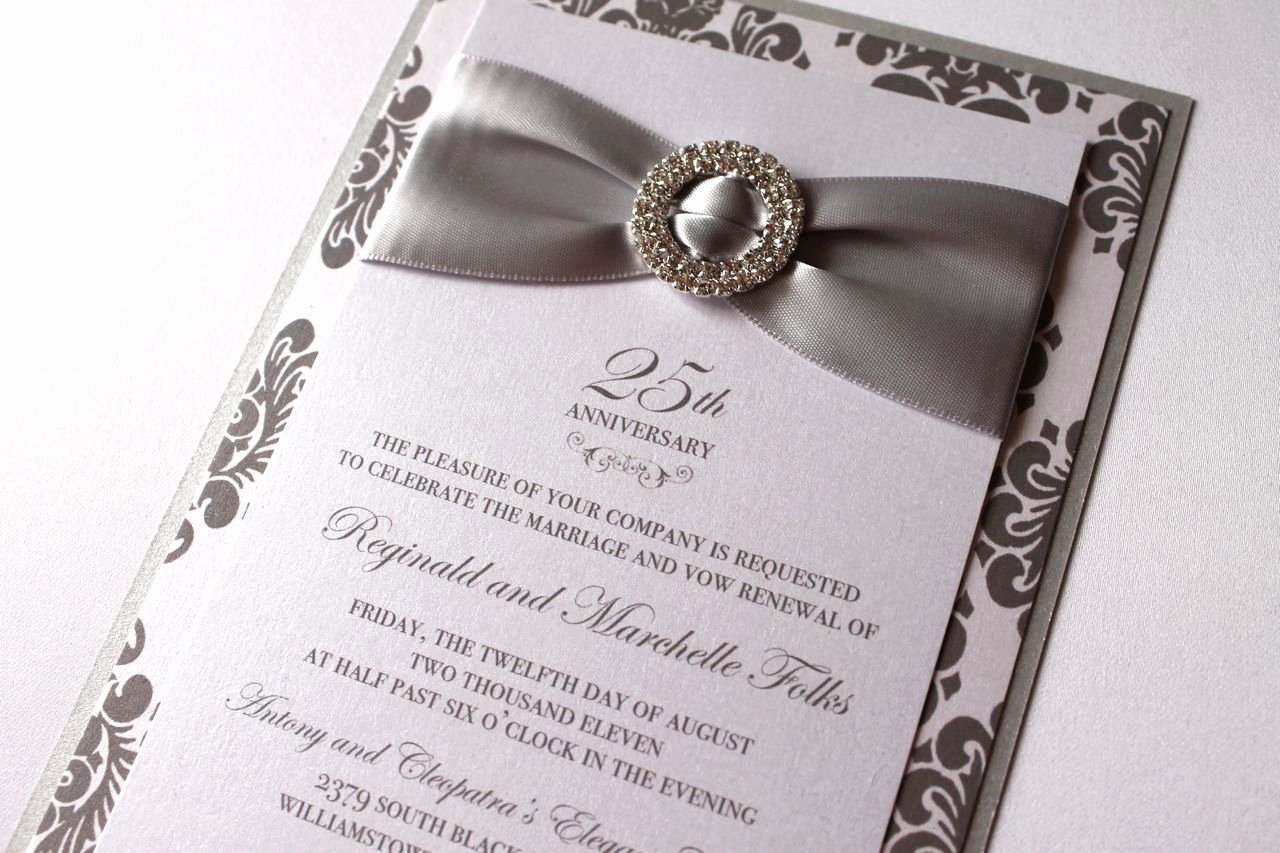 25th Wedding Anniversary Invitations Templates Luxury 25th Silver Wedding Anniversary Invitations 25th Wedding