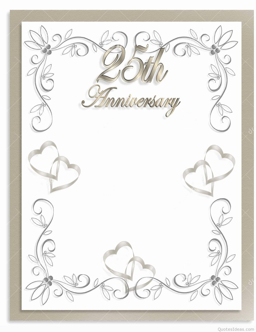 25th Wedding Anniversary Invitations Templates Unique Free 25th Wedding Anniversary Invitations Free Silver