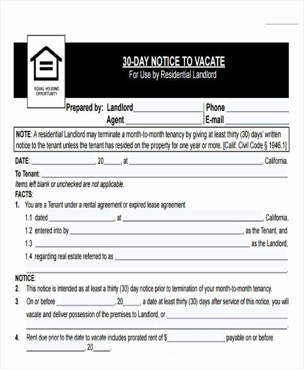30 Days Eviction Notice Template Awesome 32 Eviction Notice Templates Pdf Google Docs Ms Word