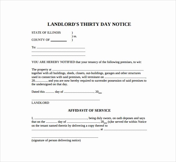 30 Days Eviction Notice Template Beautiful Sample 30 Day Notice Template 10 Free Documents In Pdf