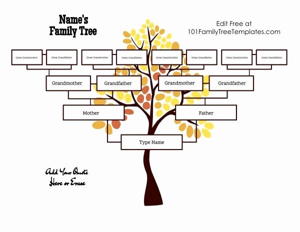 4 Generation Family Tree Templates Awesome My Family Tree Family Tree Templates