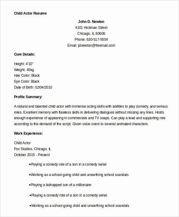 Acting Resume Template Word Elegant Free Actor Resume Template and How to Write Yours Properly