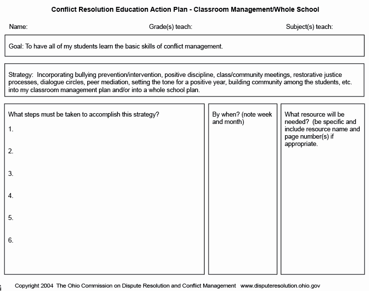 Action Plan Template for Students Beautiful Cre Action Plan for Classroom Management