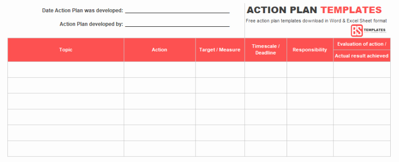 Action Plan Templates Excel Lovely Action Plan Templates – Free Templates [word